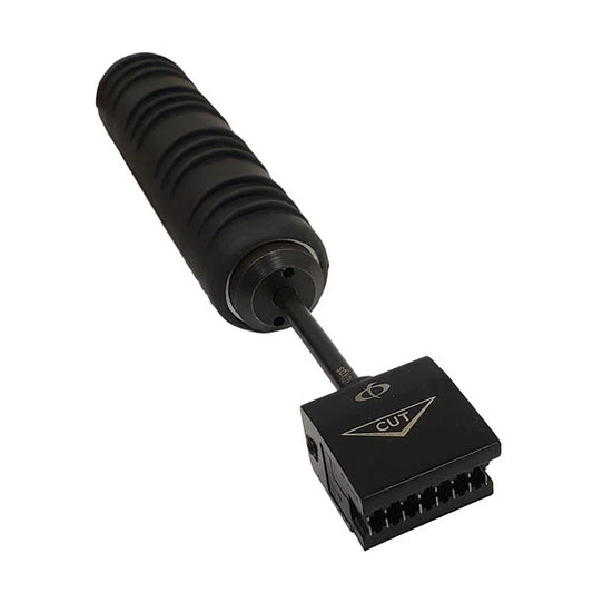 A black, handheld Professional 110/88 Style Impact Punchdown Tool by INF with a textured grip handle and a rectangular mechanism labeled CUT on the blade housing—designed for precision in 4-pair terminations.