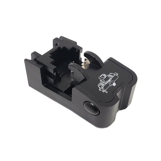 INF 180 Degree Die Set for Punch-Down Tool, featuring an adjustable slot and metal contacts with a white surface diagram, compatible with accessories like keystone jacks, shown on a white background.