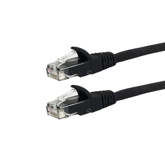 Two black PCPOS Systems Telequip Coin Dispenser Cables with clear RJ45 connectors are shown on a white background, ideal for POS connections.
