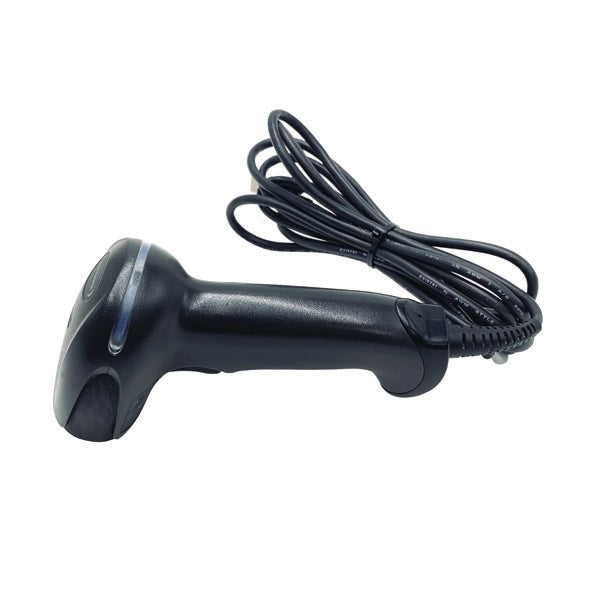 A PCPOS Systems Honeywell Xenon 1950GSR-2-R black 1D/2D barcode scanner (RS232) is shown on a white background.