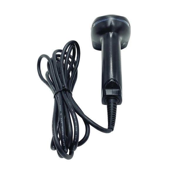 A black PCPOS Systems Honeywell Xenon 1950 1D/2D barcode scanner (1950GSR-2-R, RS232) is displayed on a white background.