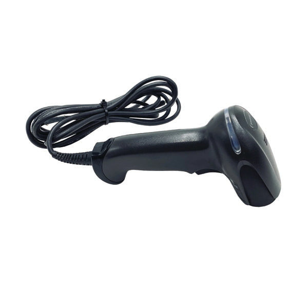 A black PCPOS Systems Honeywell Xenon 1950 1D/2D Scanner (RS232, 1950GSR-2-R) rests on a white background.