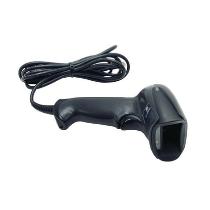 A black PCPOS Systems Honeywell Xenon 1950 1D/2D Scanner (RS232, 1950GSR-2-R) with a trigger is shown on a white background.