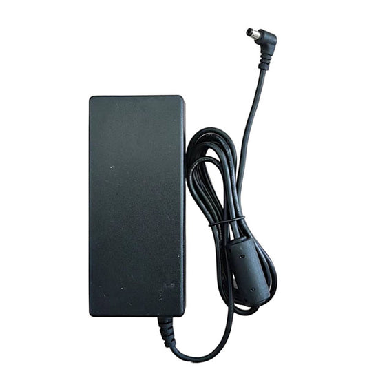 A black rectangular PCPOS Systems EDAC EA10953 Power Adapter 12V 5A, with an attached cable and 5.5*2.5 mm right-angle connector, is coiled neatly beside the adapter against a white background.
