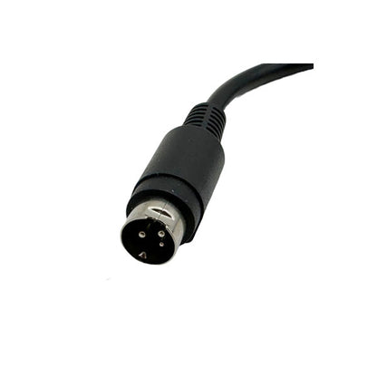 A close-up of a USED Like New Epson M235B 24V, 1.5A, 50W printer power supply cable featuring a round three-pin male DIN connector, typically used for Epson printers and POS device connections.