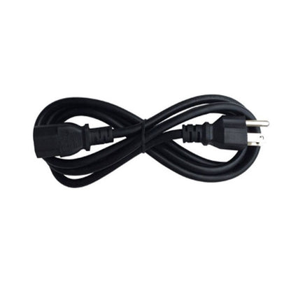 A black power cord for the USED Like New Epson M235B 24V 1.5A 50W printer power supply has a three-prong plug and female connector, neatly coiled against a white background.