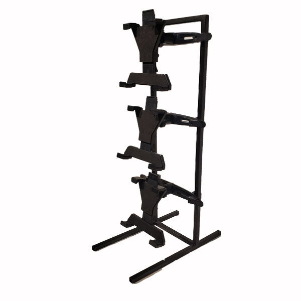 The PCPOS Tablet Tower by PCPOS Systems is a sturdy upright POS clamp mount with 3 TabDock holders for 7-10 inch tablets—ideal for organizing multiple delivery apps (DoorDash, Uber Eats) or your tablet POS setup. Adjustable arms keep devices secure.