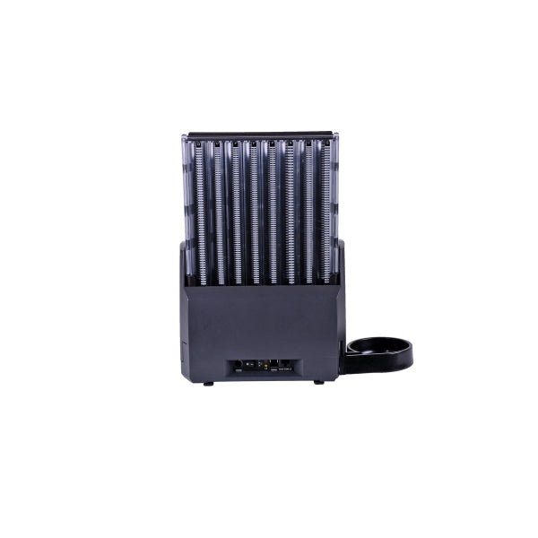 The CPI T-Flex Canadian Coin Dispenser is a black electronic device with vertical slots for comb bindings and a small round coin dispenser on the right side, shown against a white background.