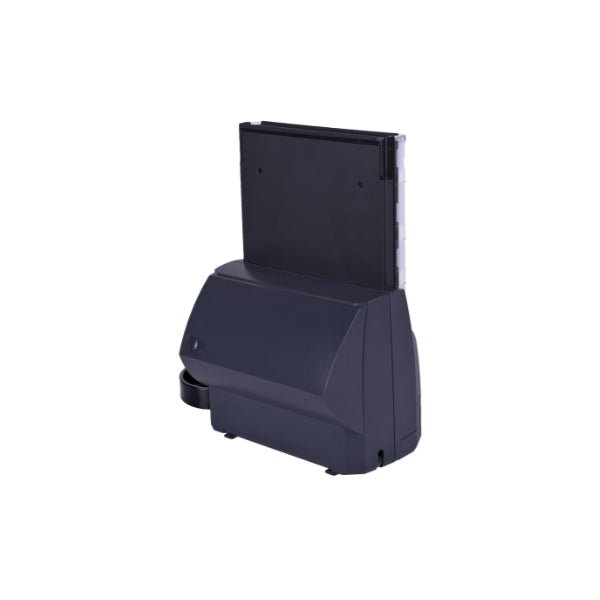A CPI T-Flex Canadian Coin Dispenser featuring a sleek black design and efficient dispensing slot, set against a white background—ideal for streamlining your point of sale operations.