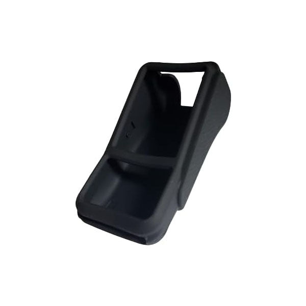 The MAI Verifone V400m-RUBBER is a black, angled polyurethane enclosure case with an open front and rectangular cutout, designed to protect and support your Verifone V400m terminal.